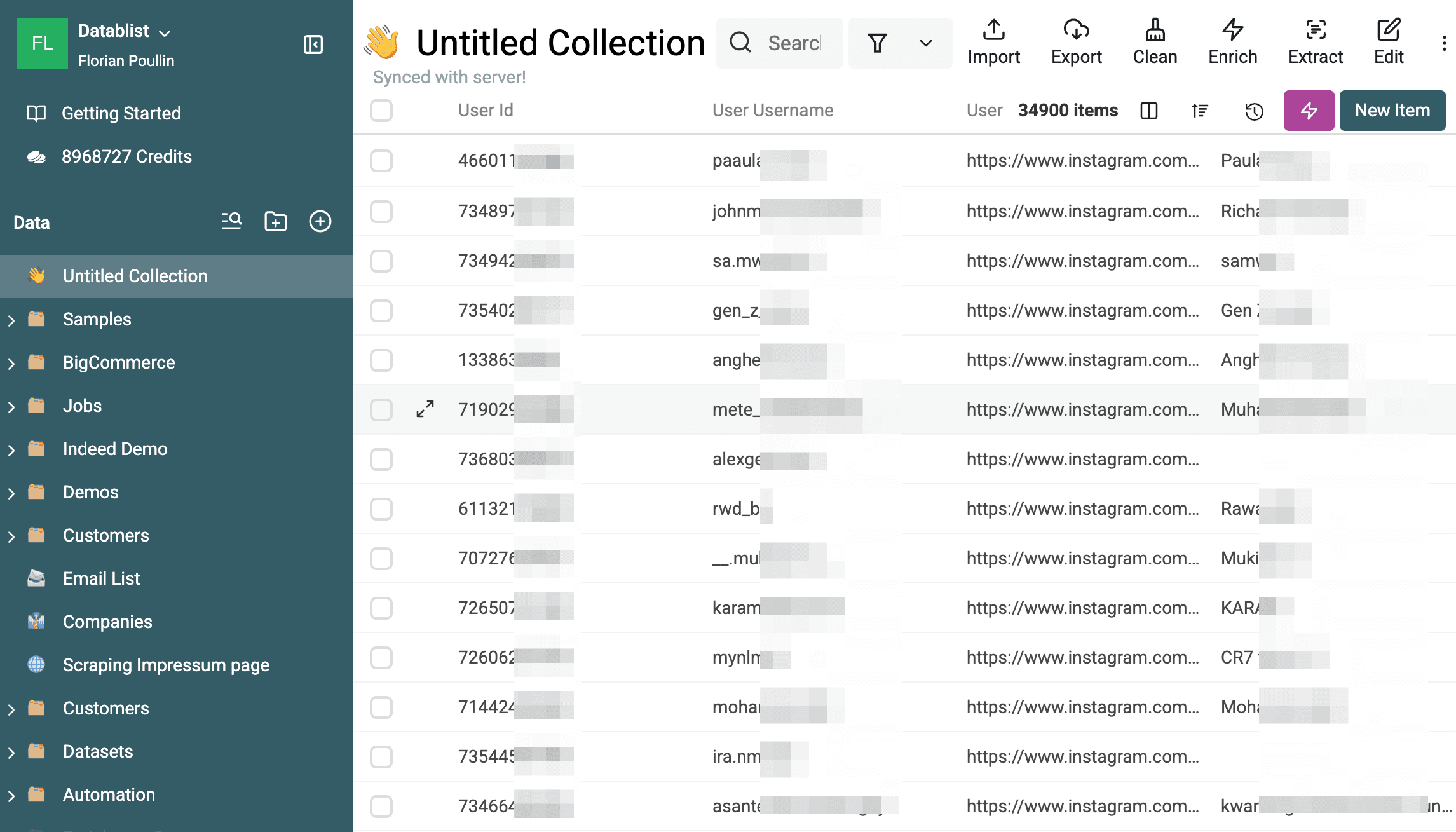Instagram Scraper Results