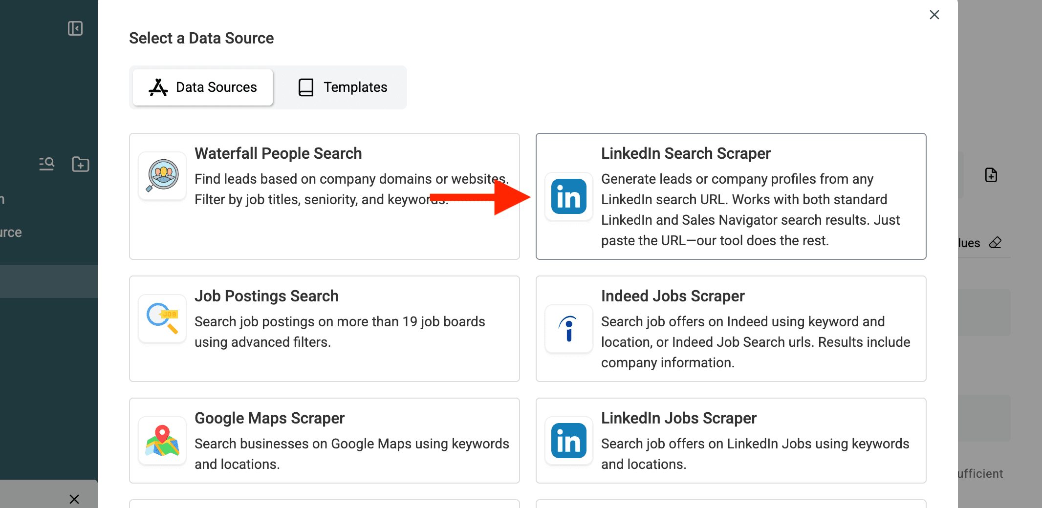 Select LinkedIn Search Scraper