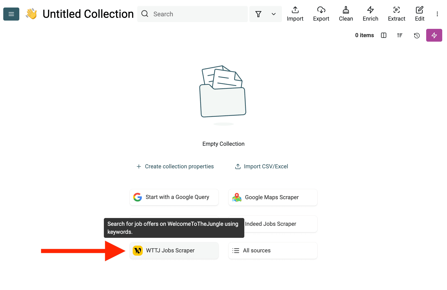 Select Welcome To The Jungle Jobs Scraper