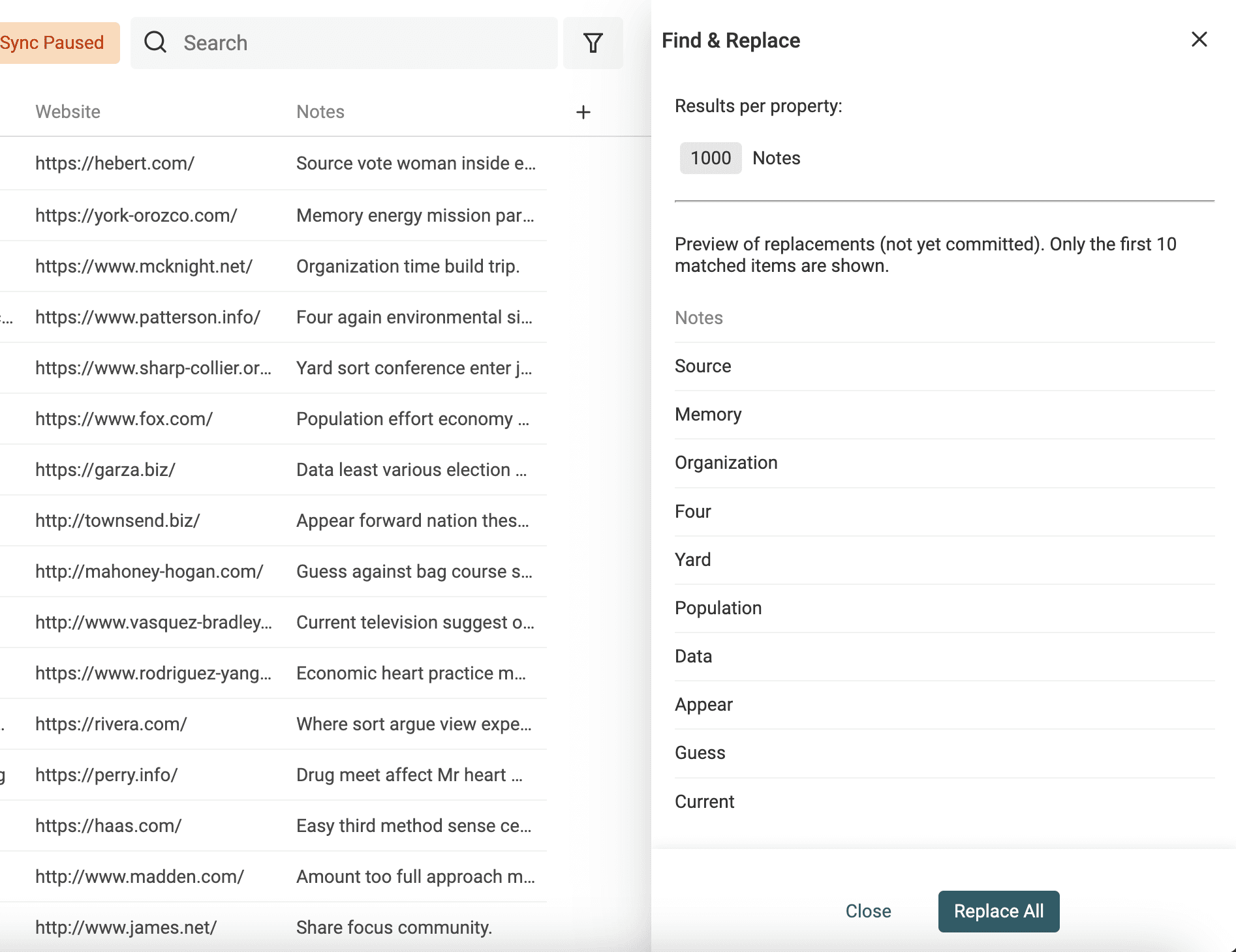 Keep first word results