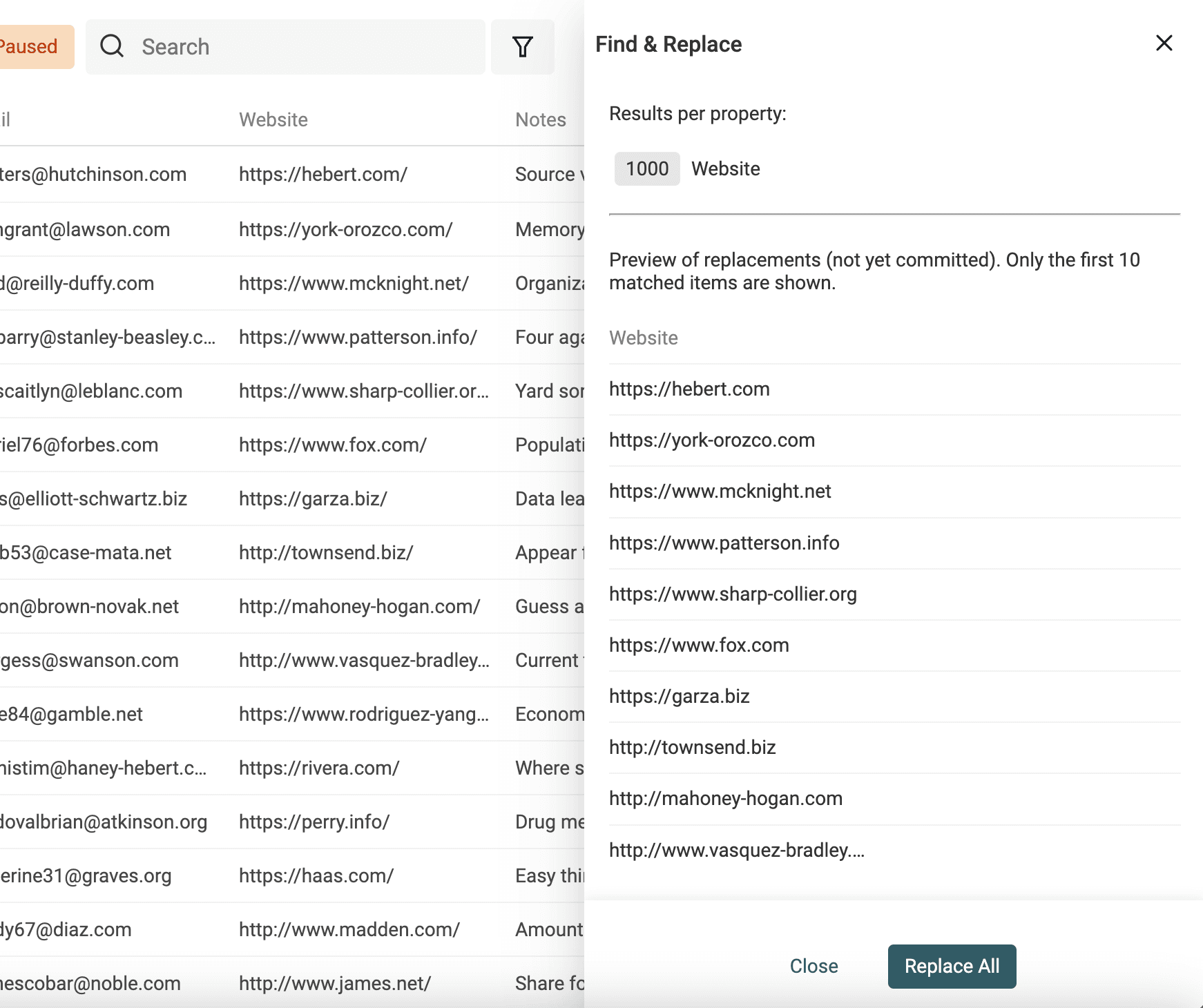 Remove last letter preview