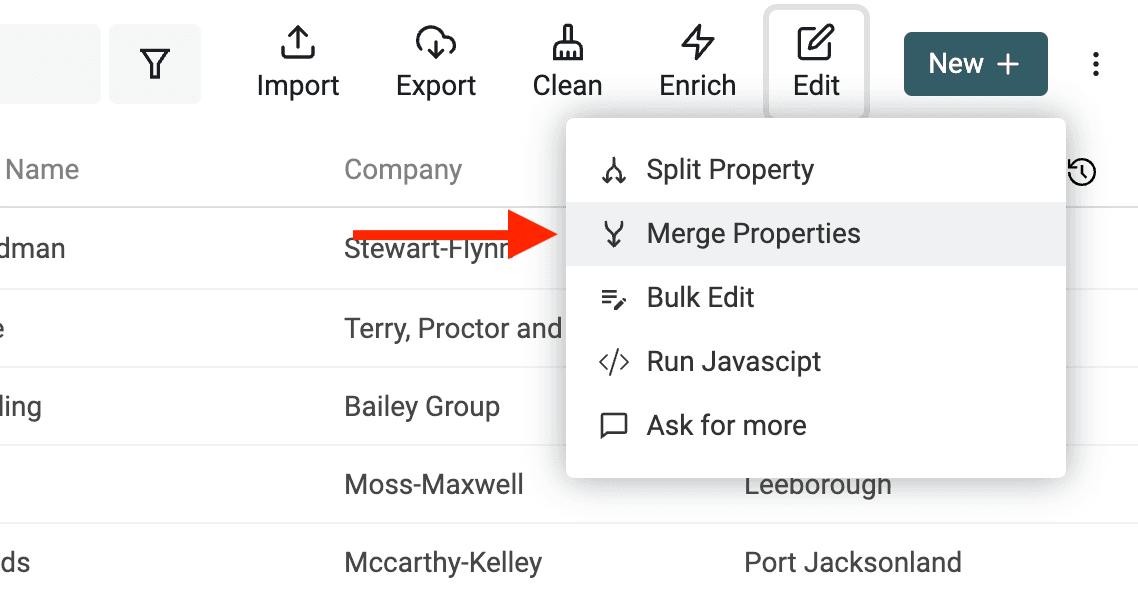 Open the Merge Properties tool