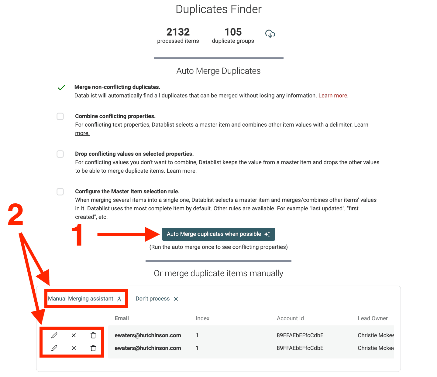 Duplicate Item listing