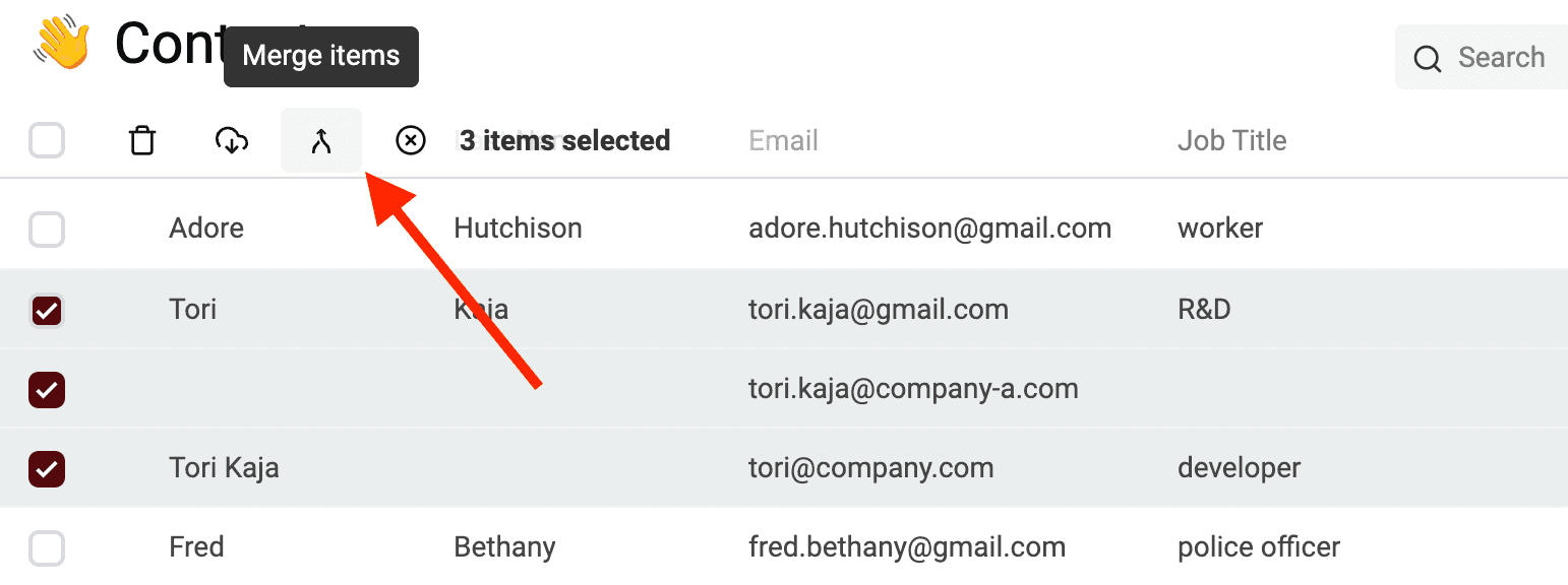 Merging Assistant Button