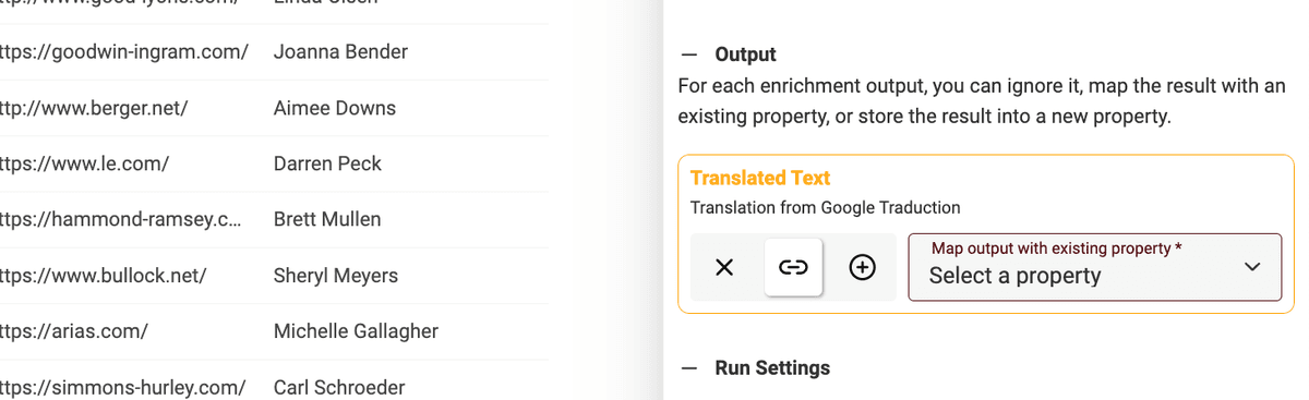 Ignore, Map, or Create output property
