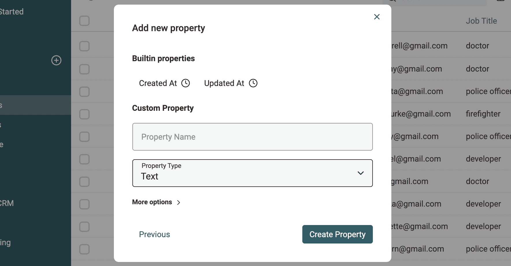Create new property