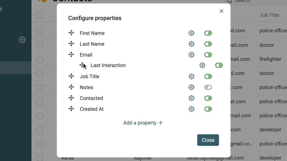 Reorder properties