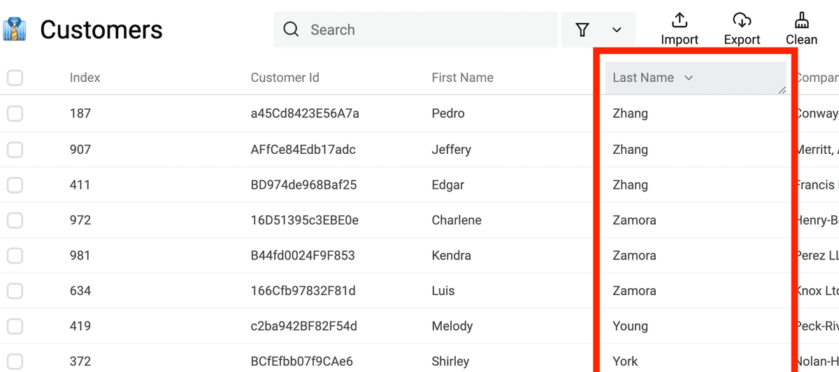 Sort results