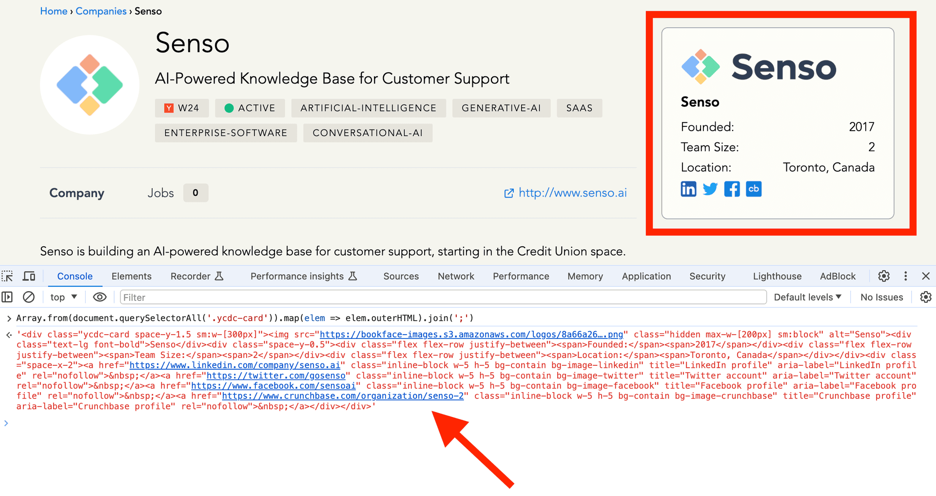 Test CSS Selector InnerText
