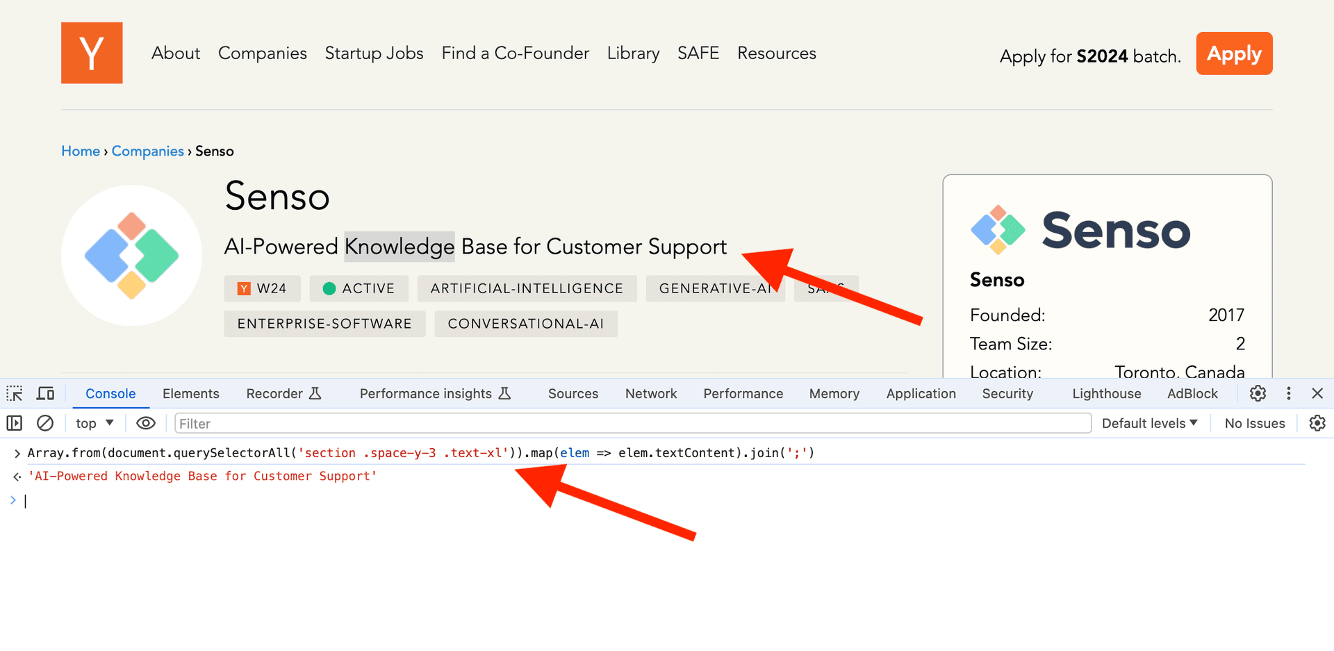 Test CSS Selector InnerText