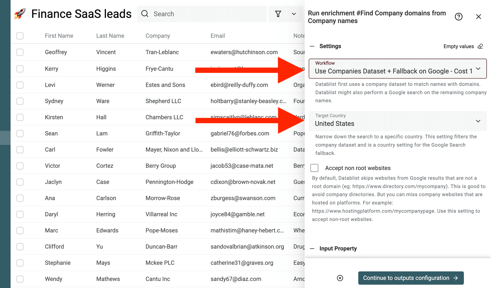 Configure workflow and country