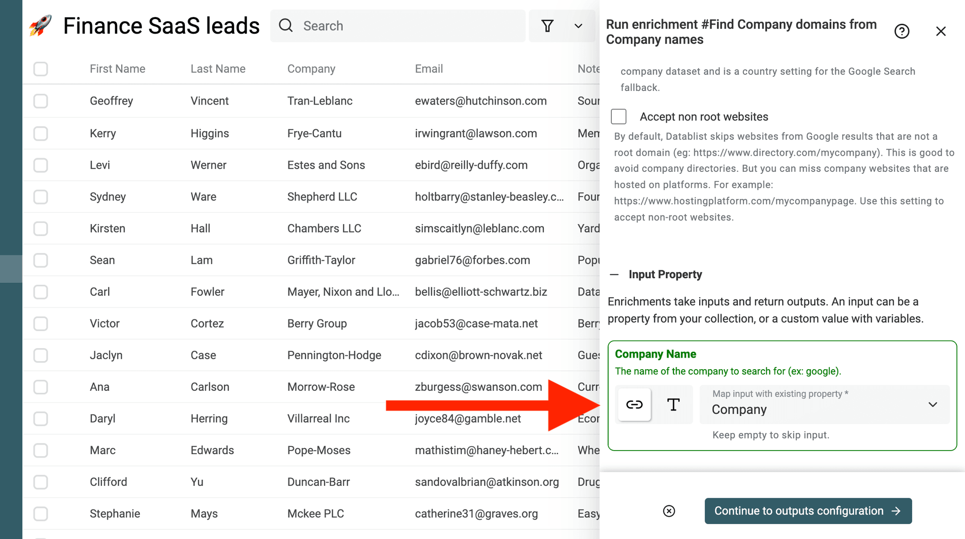 Find Company domains from Company names