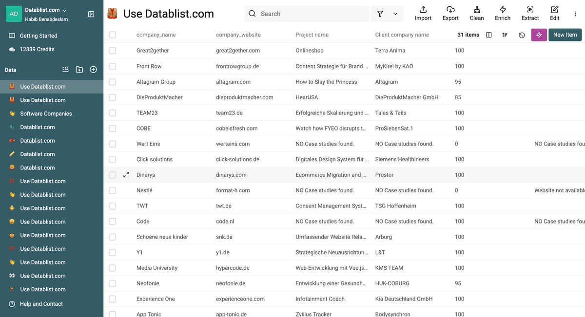 The case studies that we just scraped.