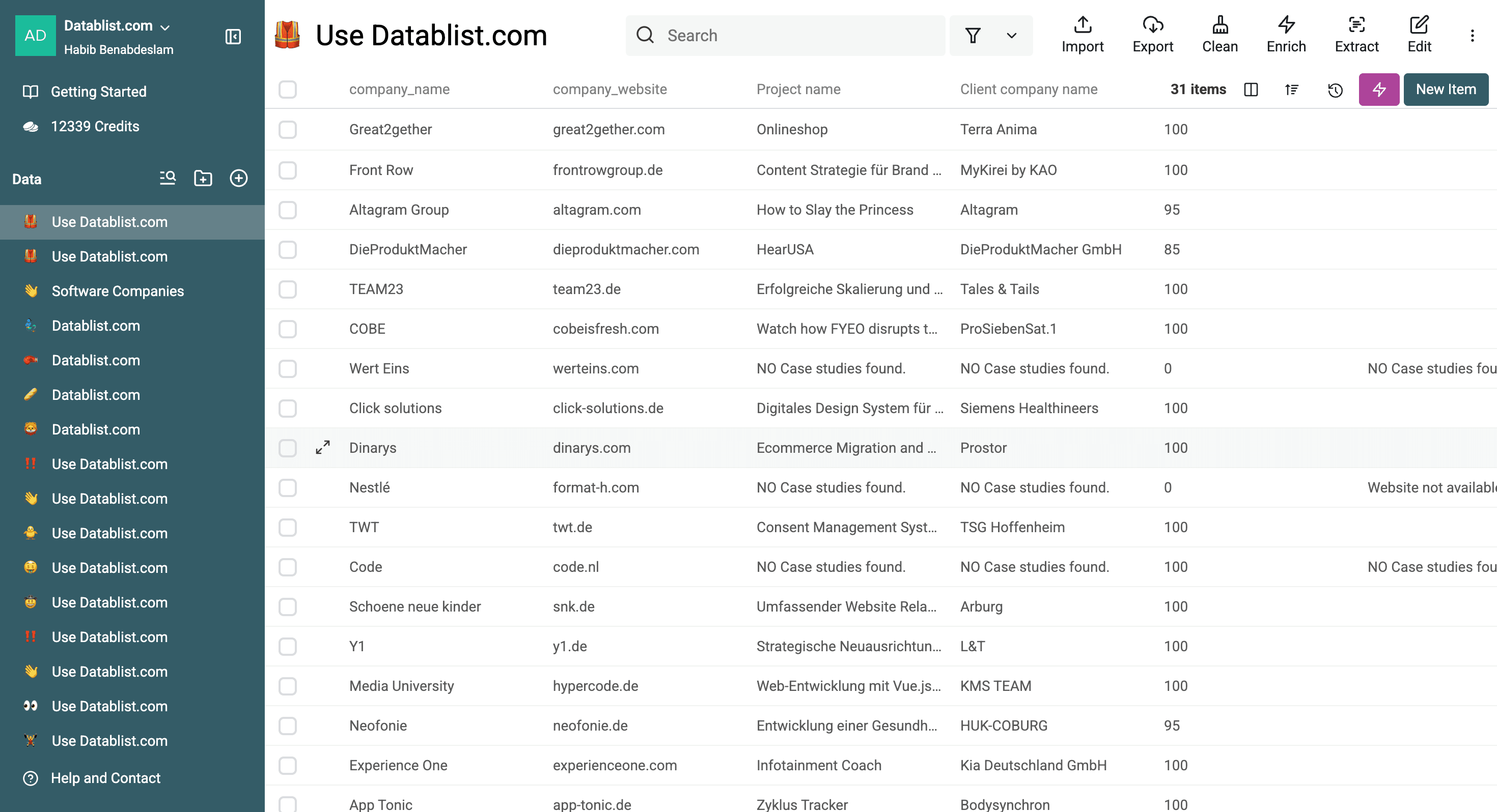 The case studies that we just scraped.