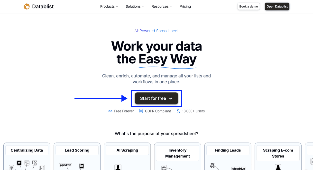 How To Use ChatGPT Search in a Spreadsheet - Datablist Homepage