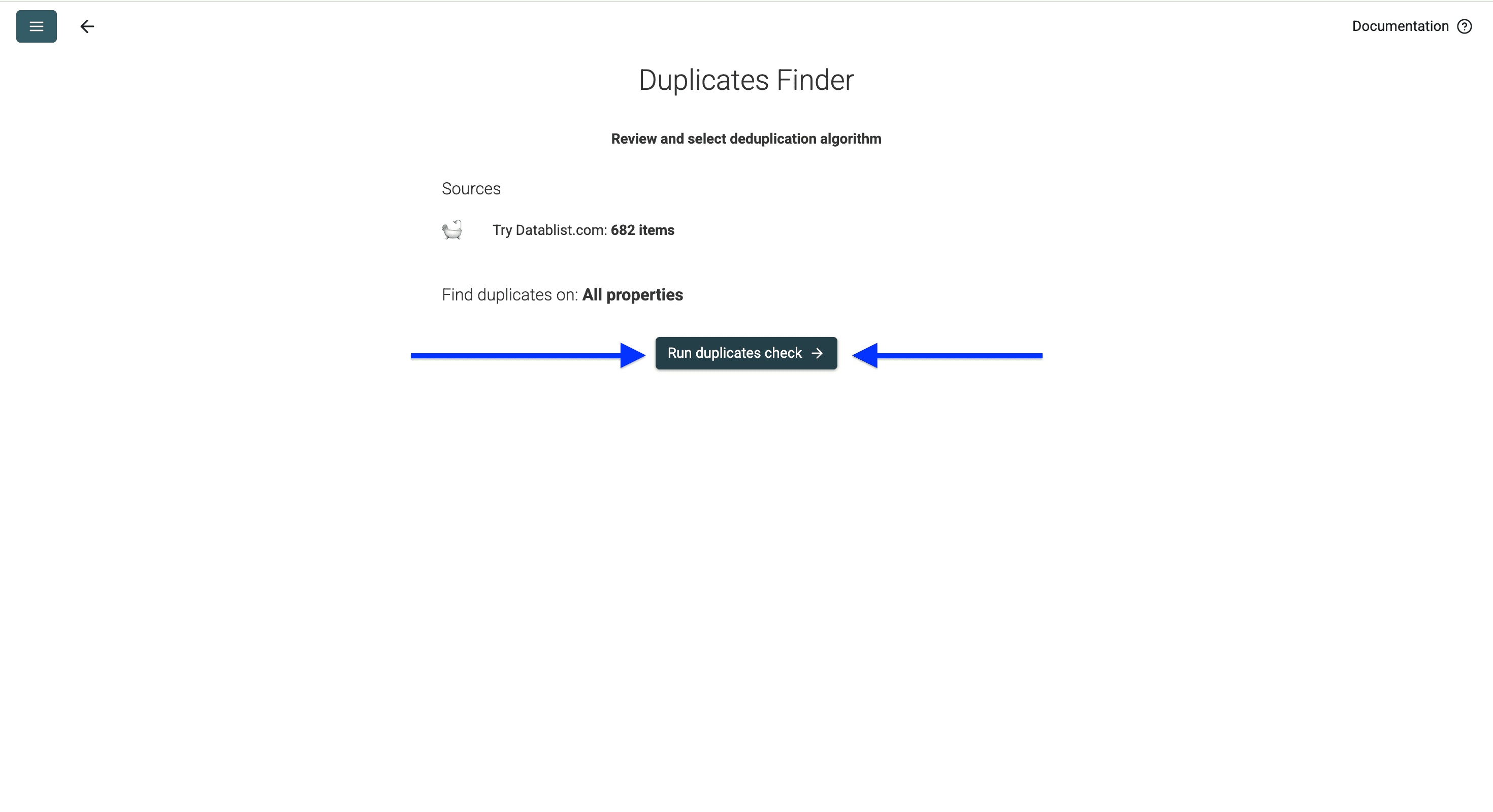 Datablist’s algorithm settings for deduplication