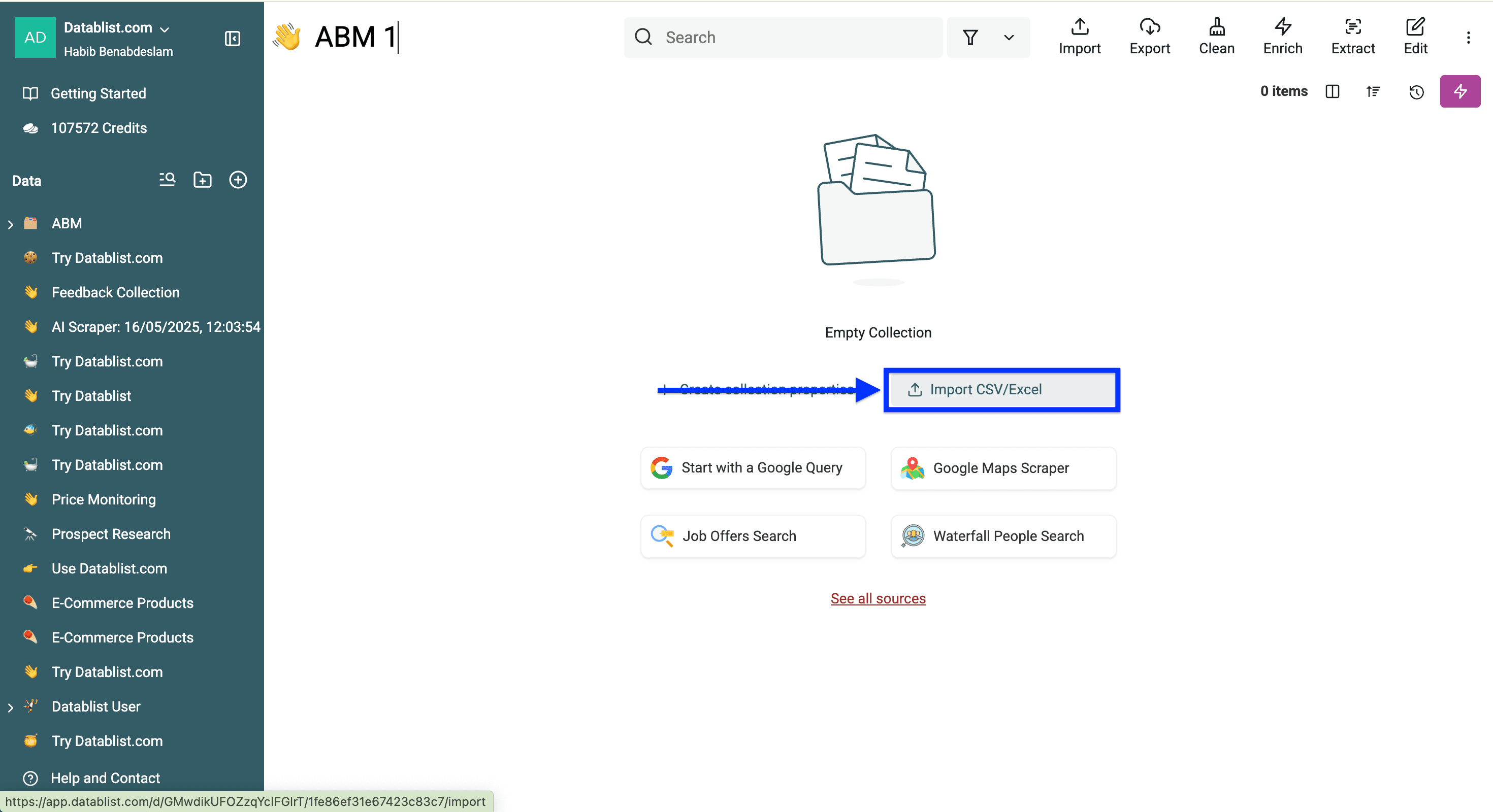 Datablist collection, file upload
