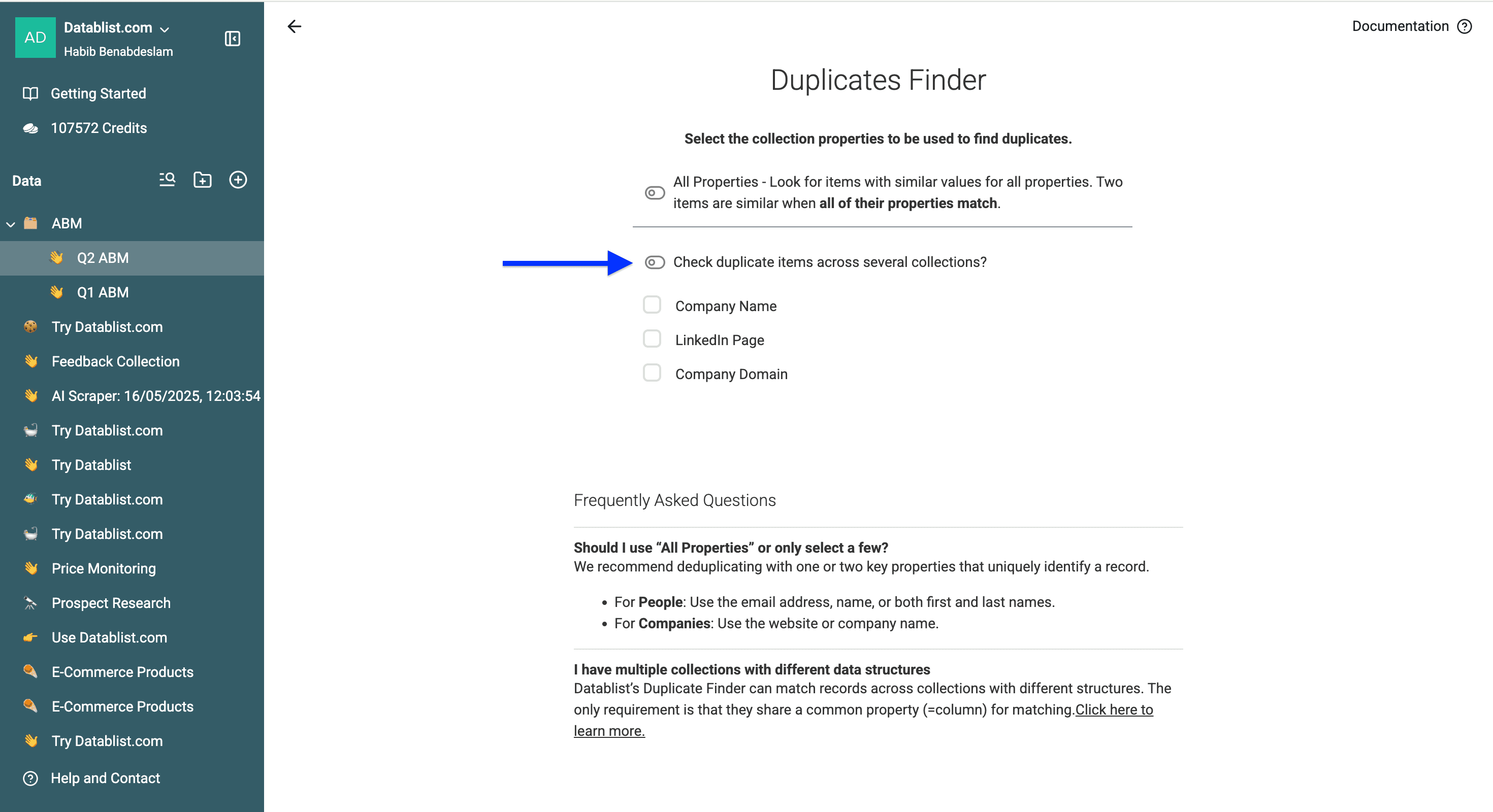 Datablist’s deduplication suite