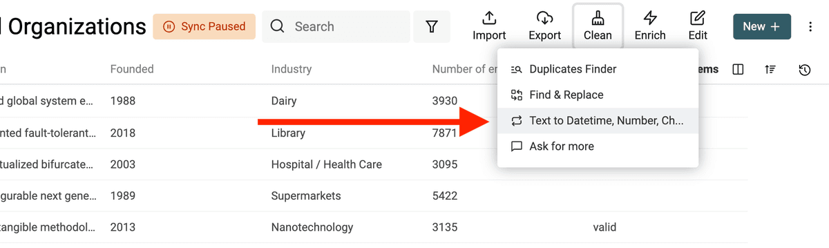 Convert Text to data types