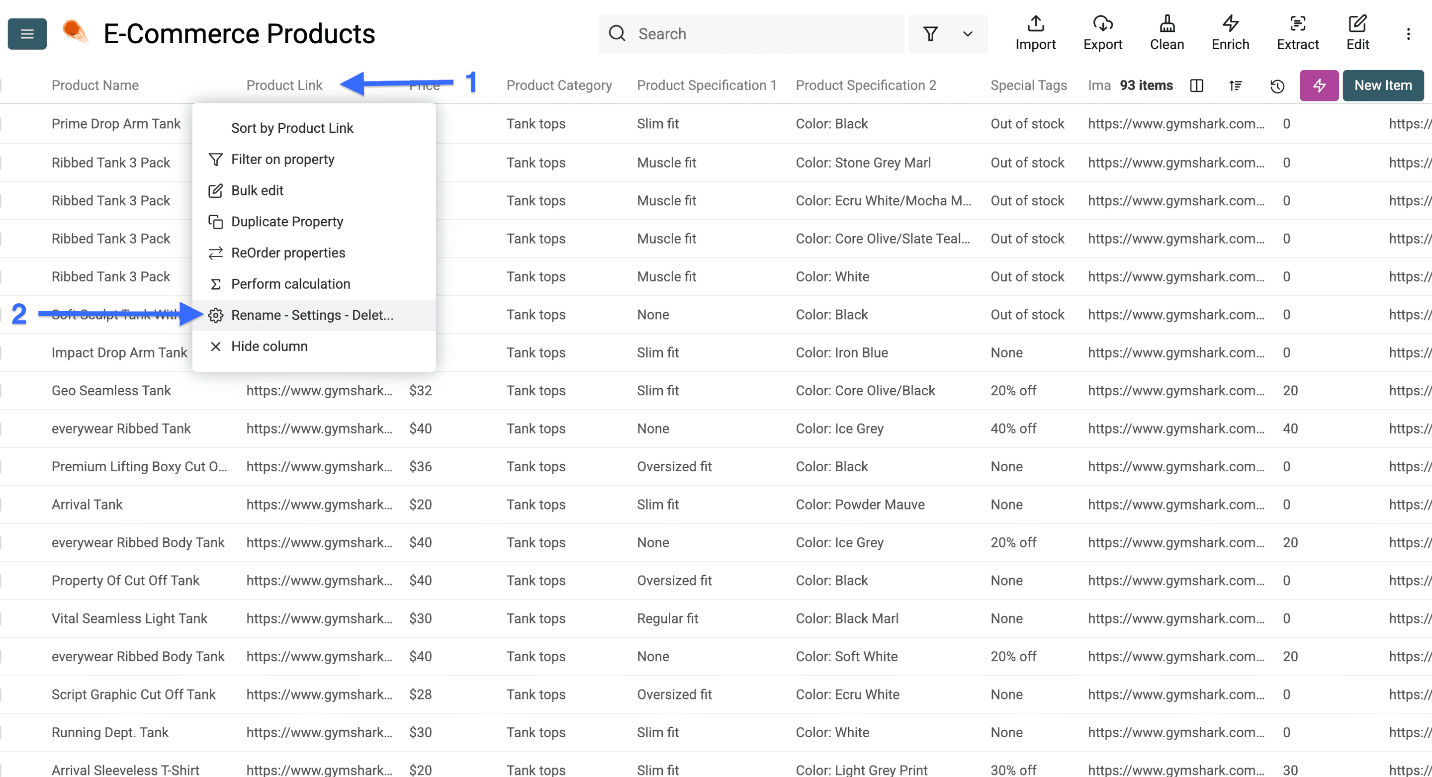 How To Scrape Any Website - Column Settings