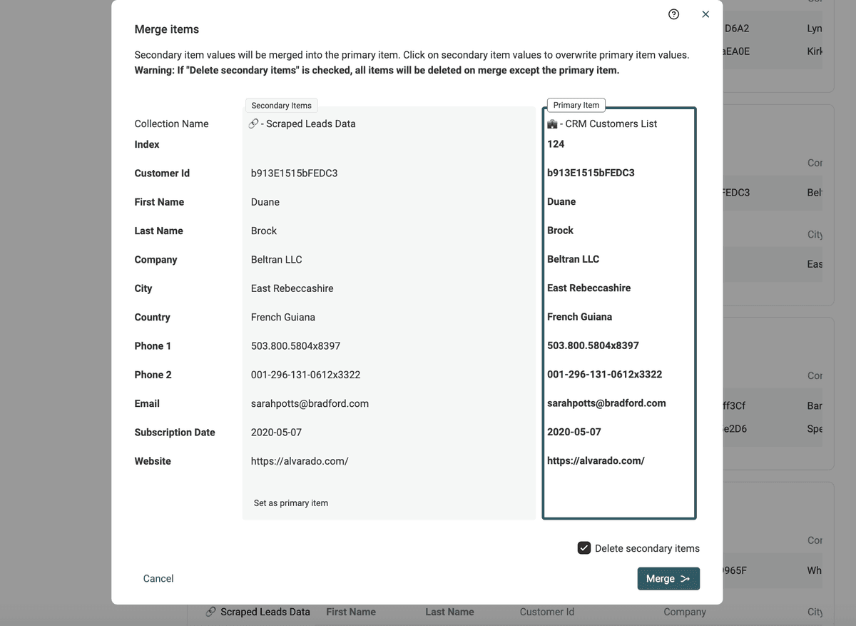 Manual Merging configuration