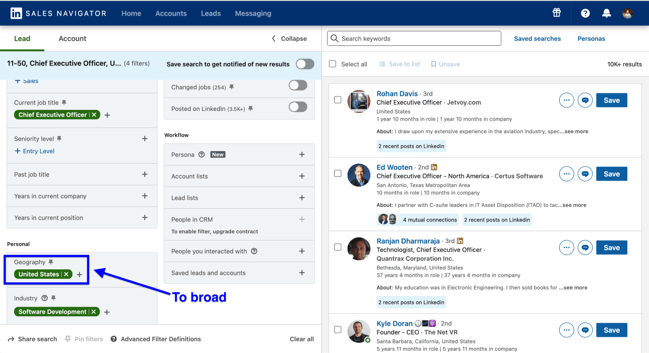 How To Create a Lead List With Emails - Broad Filters