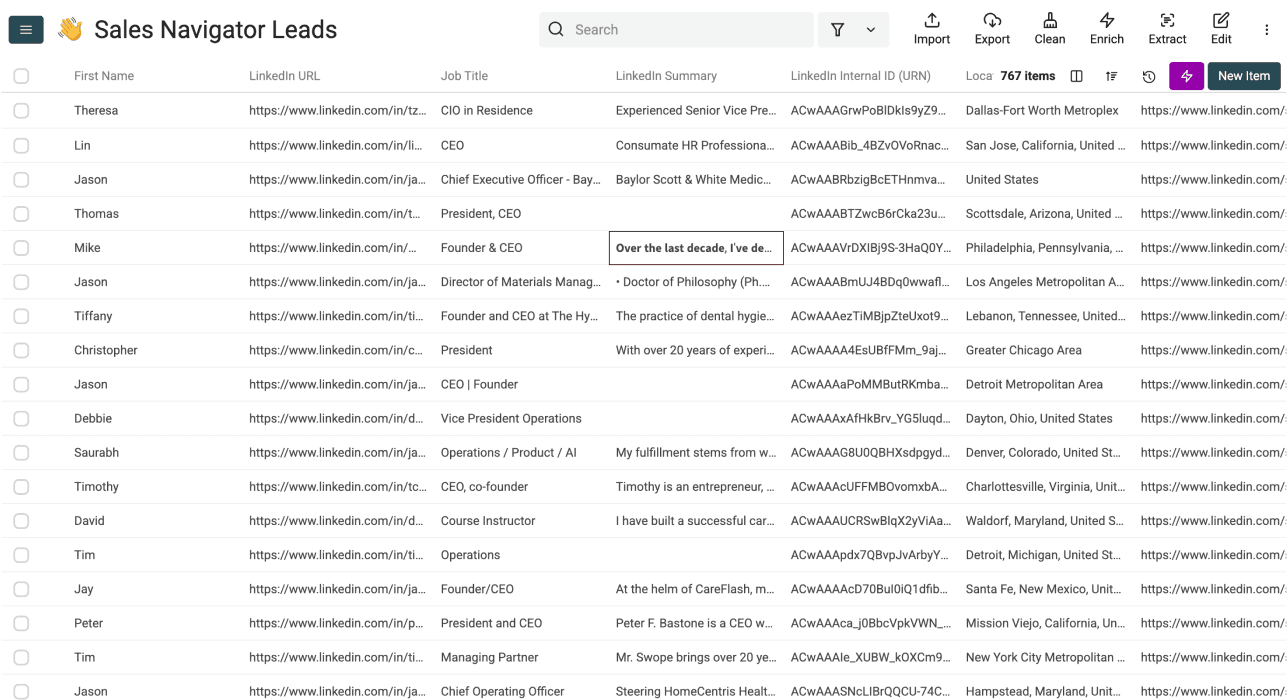 How To Create a Lead List With Emails - Results