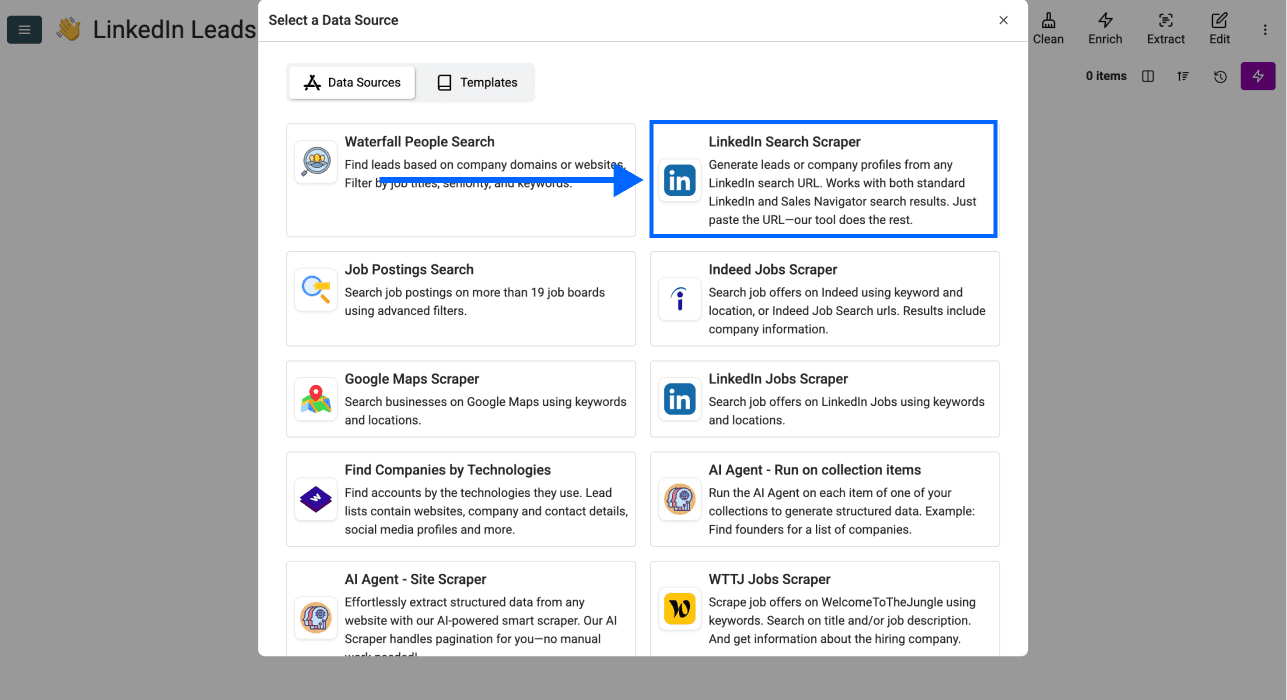 How To Create a Lead List With Emails - Datablist’s Sources