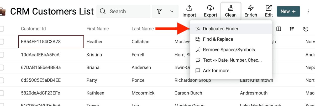 Start Data Matching