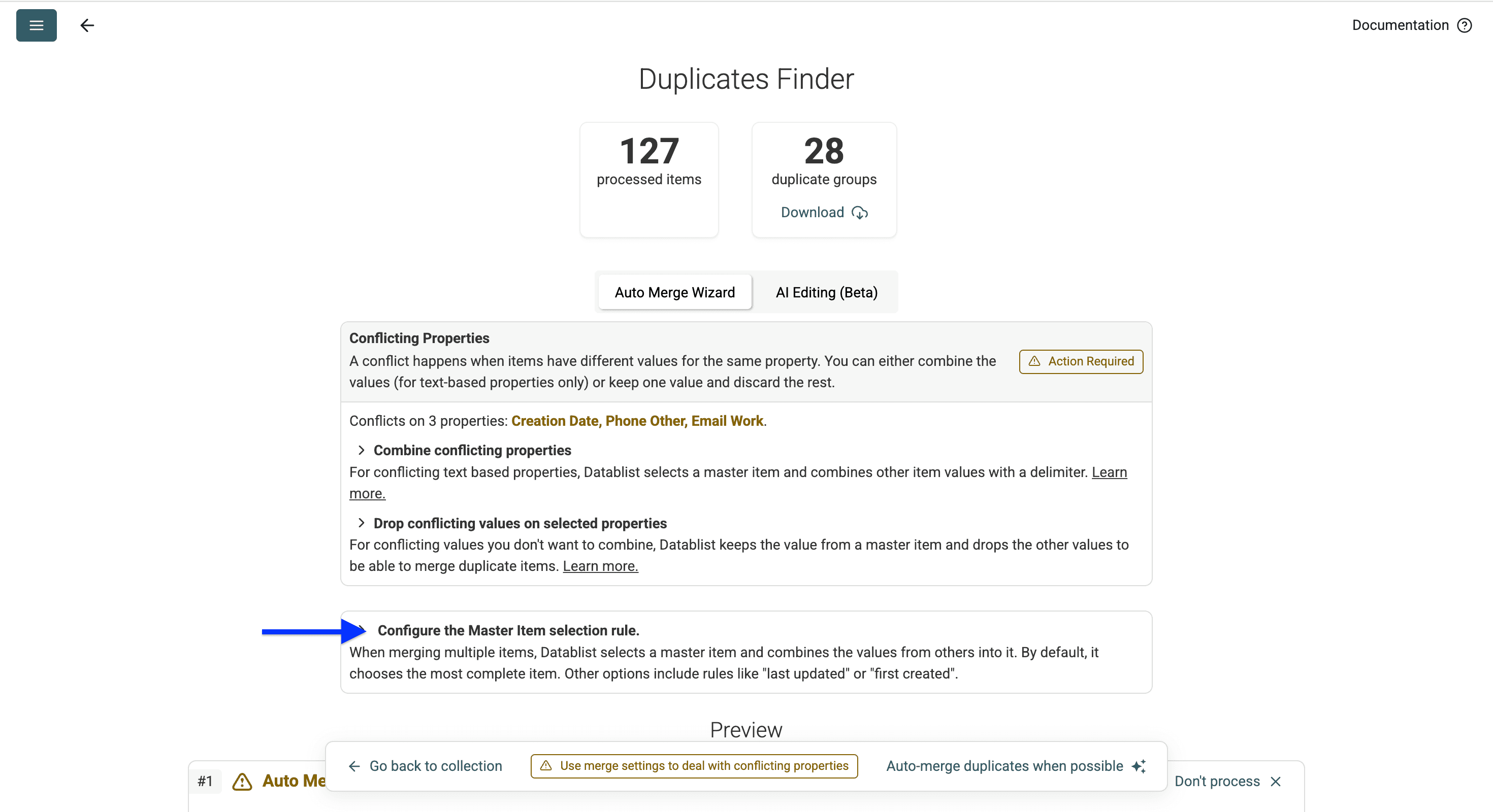Datablist detected 28 duplicated Apple contacts