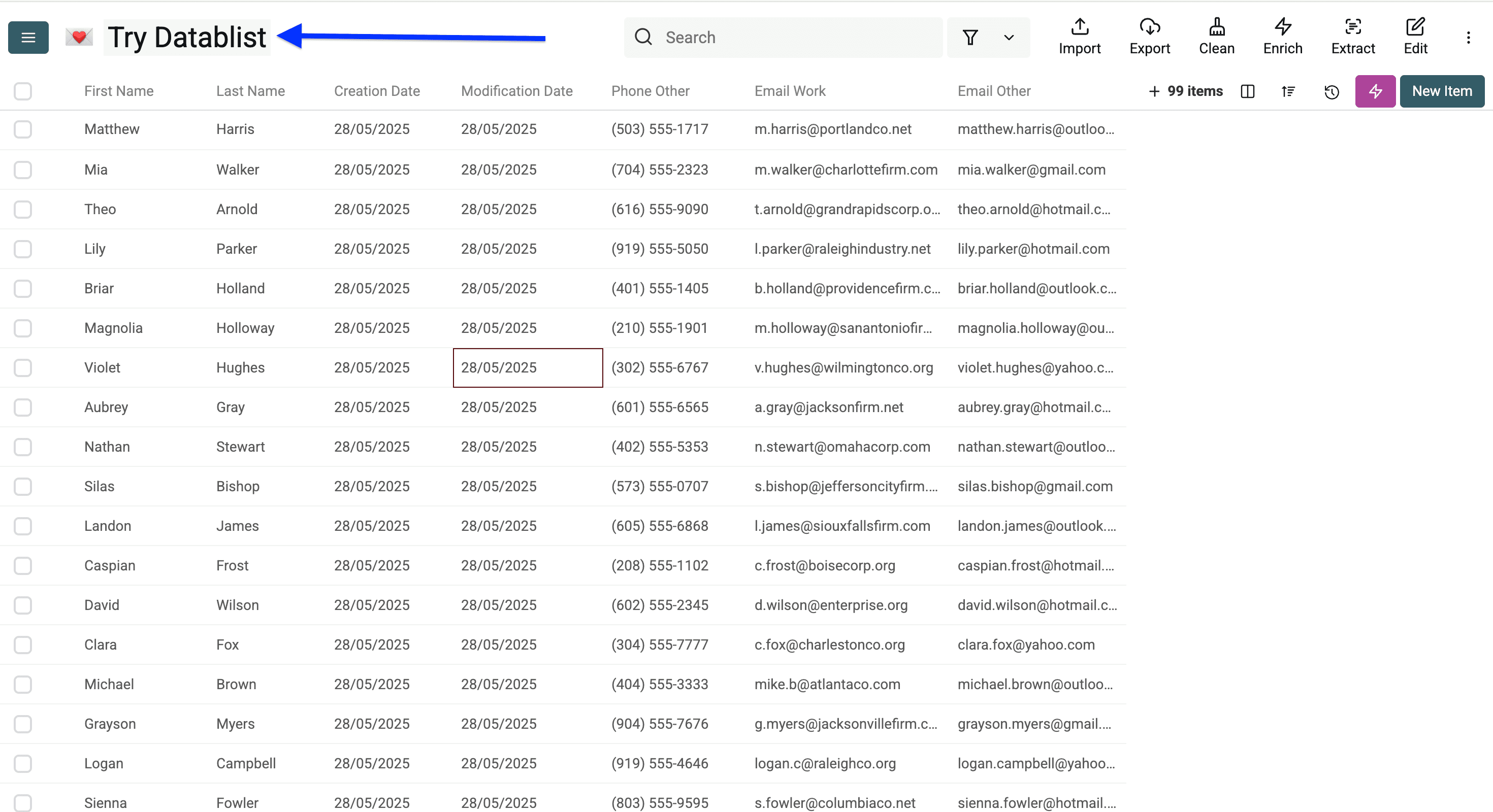 In Datablist you can rename your collection (spreadsheet) and folder