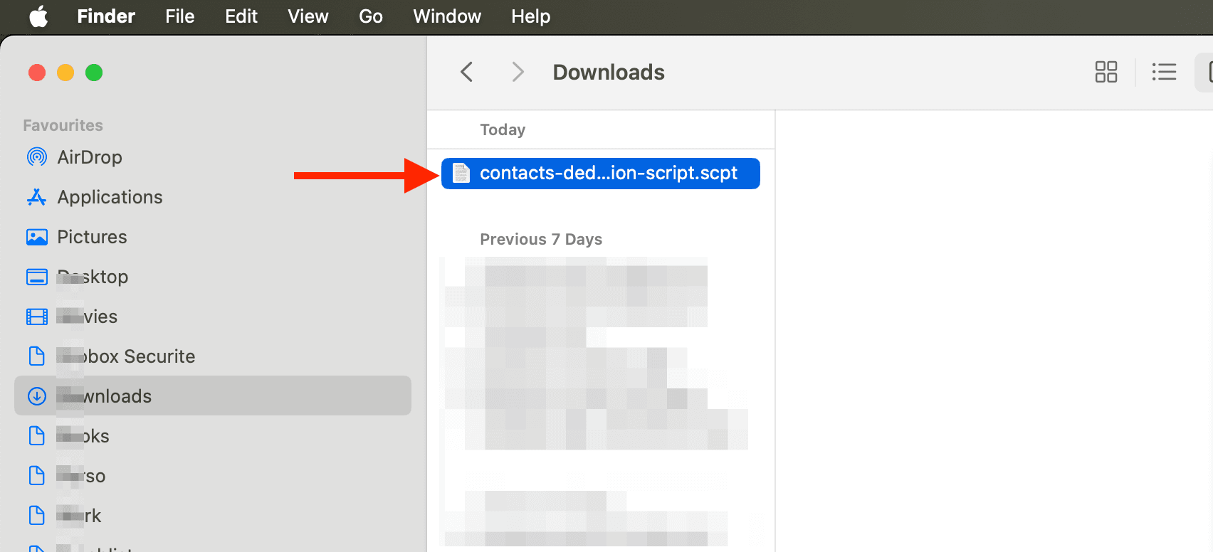 Script in the finder