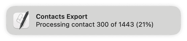 Export progress