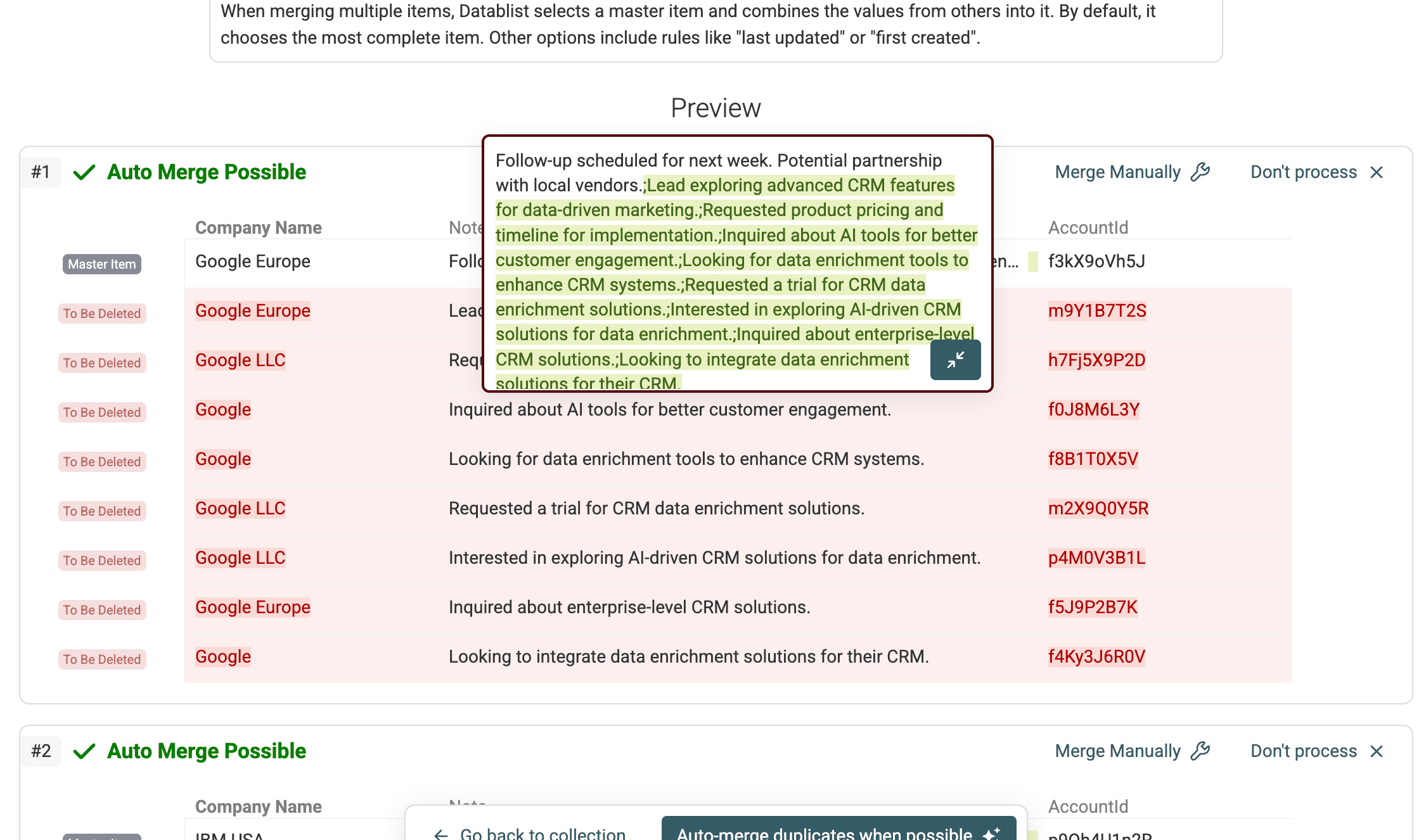 Preview Merging Results