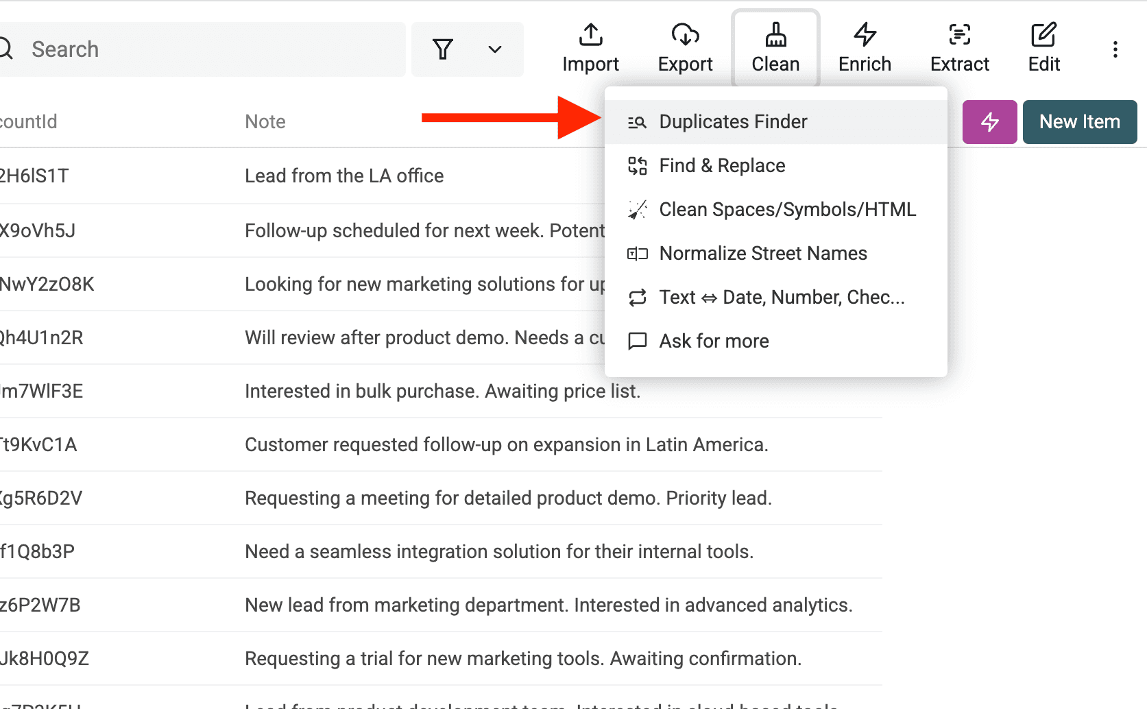 Open the Duplicates Finder Tool