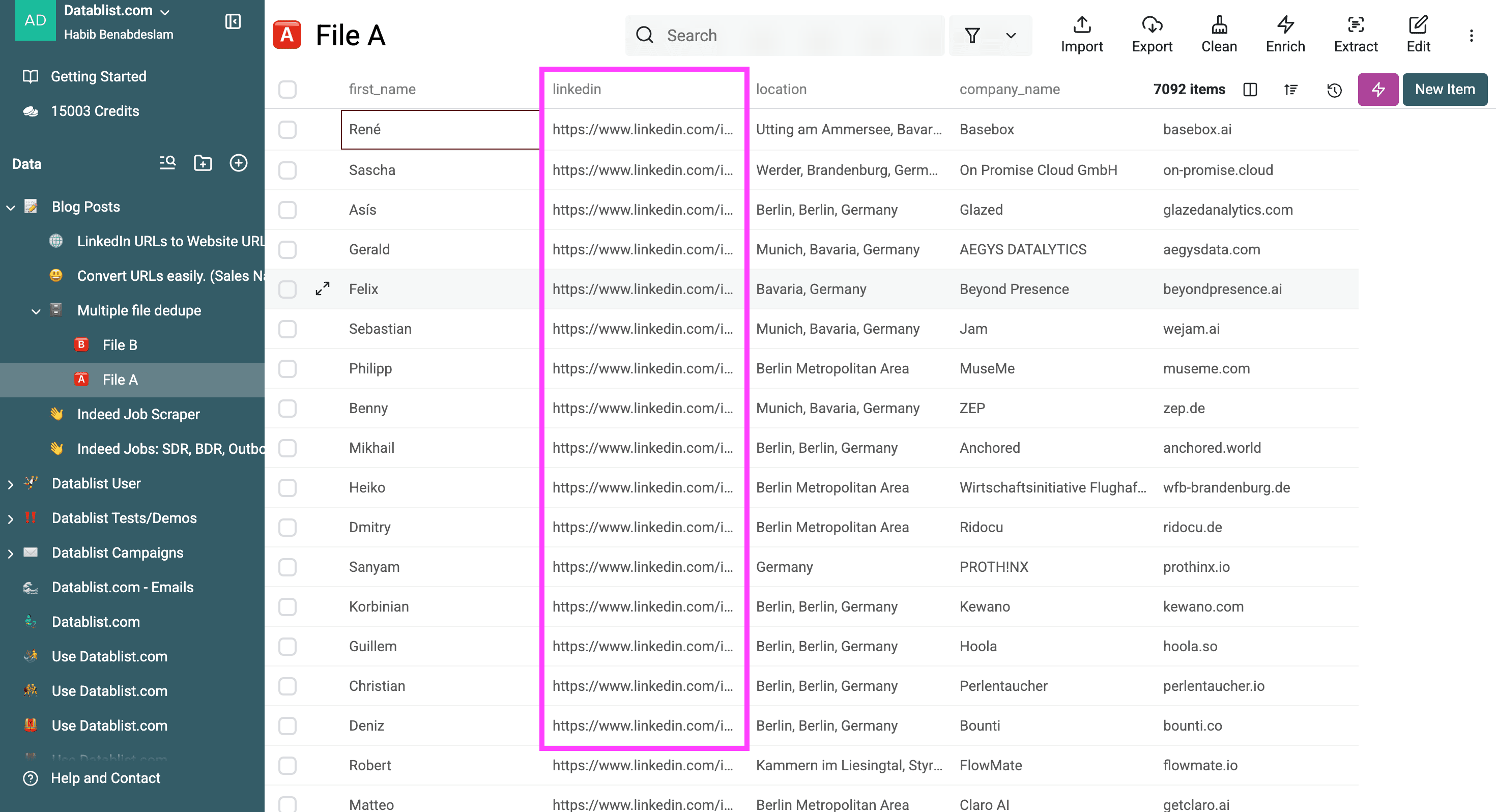 File A to deduplicate across File B