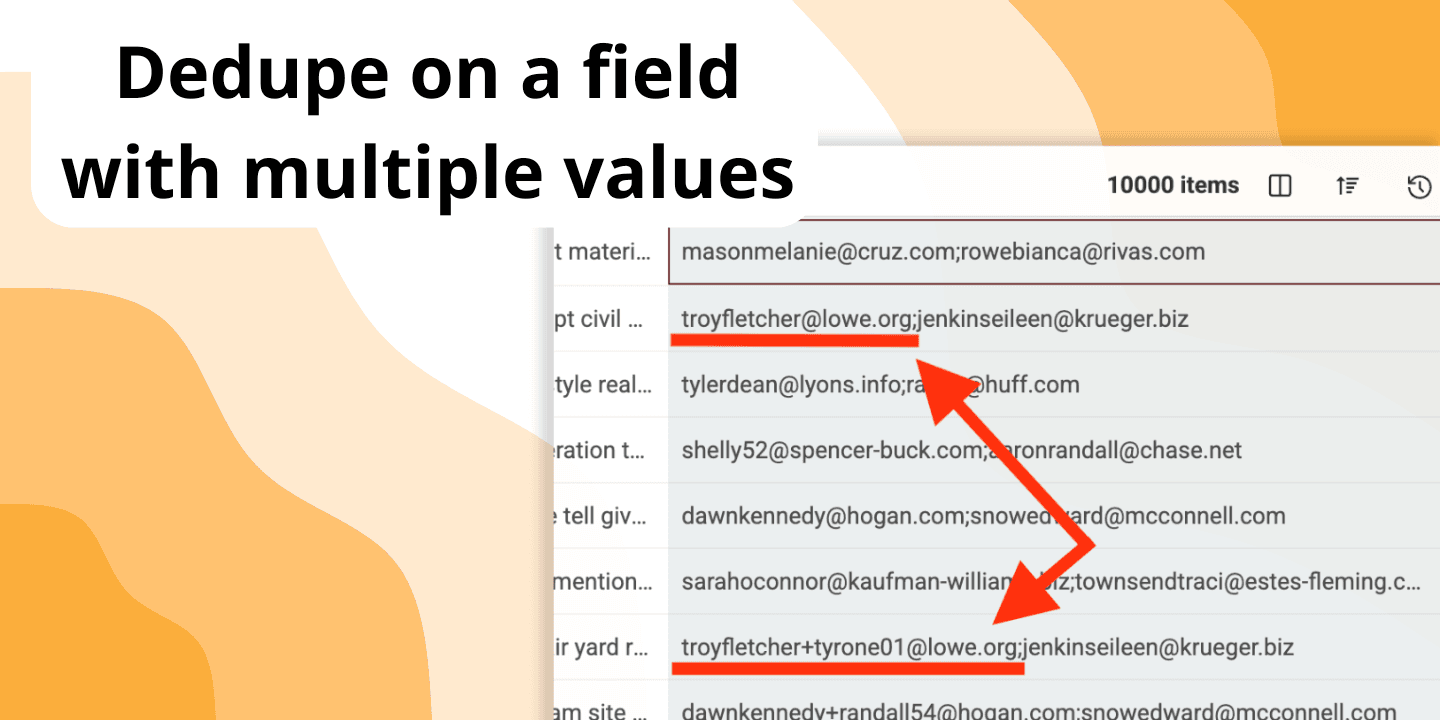 Cómo deduplicar un campo con múltiples valores en Datablist