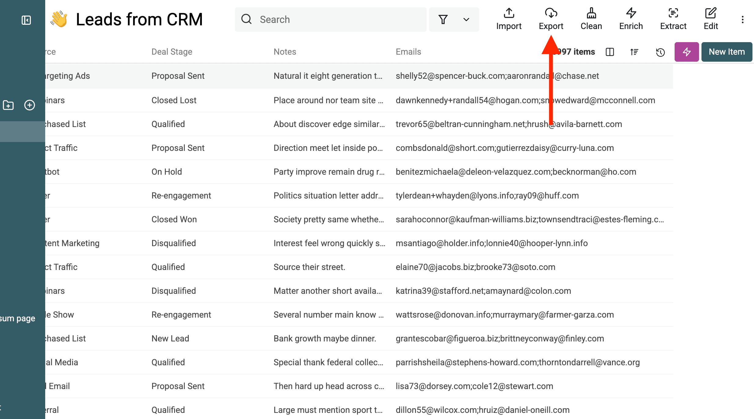 Export the Cleaned List