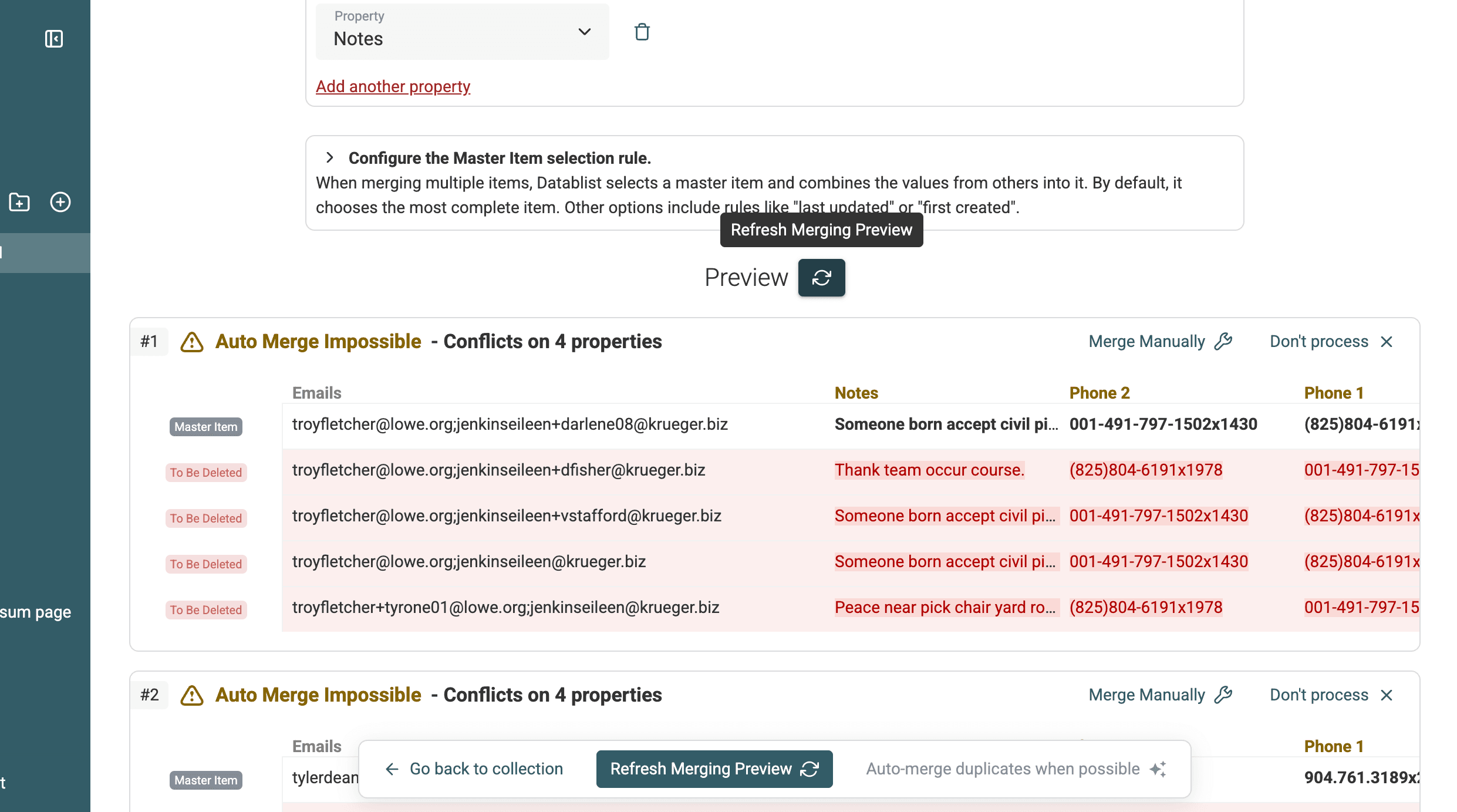 Update Merging Result Preview