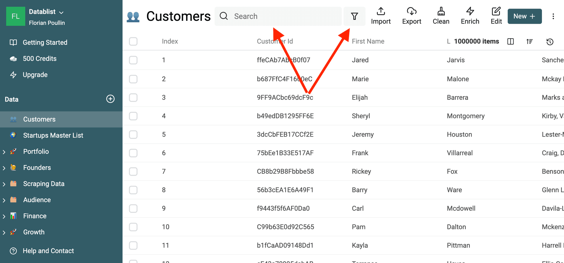 Filter and search your CSV data