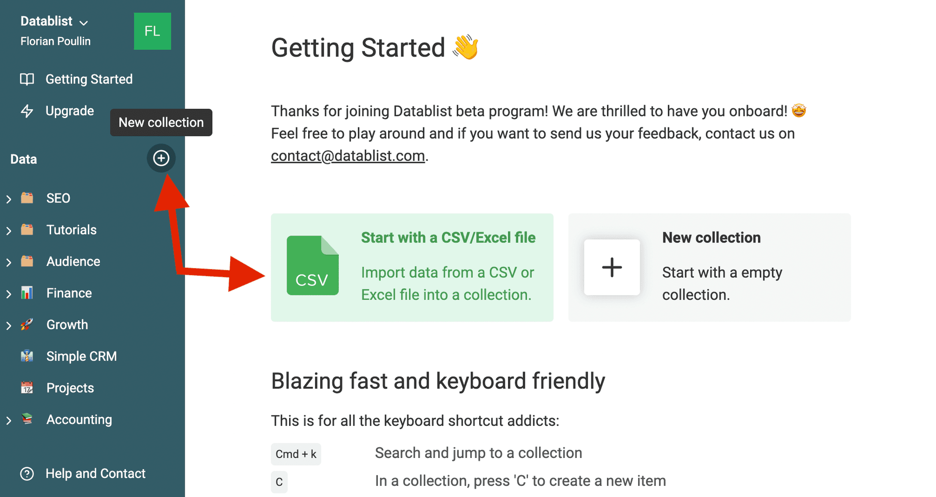 Create new collection