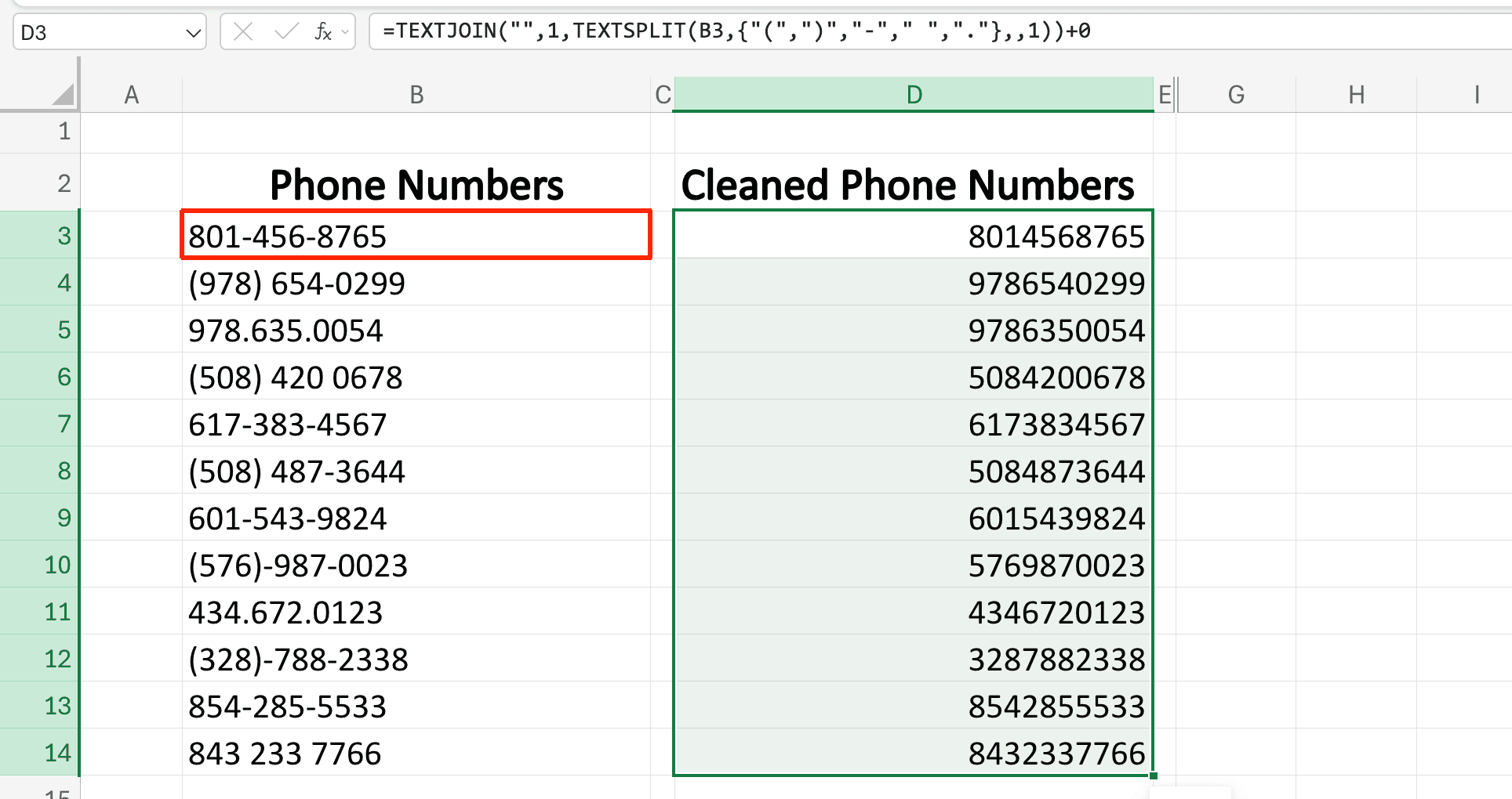 Cleaning formula applied to all my phone numbers