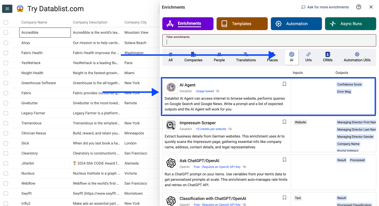Three Methods Find Websites From Company Names - Enrichment Library AI Section