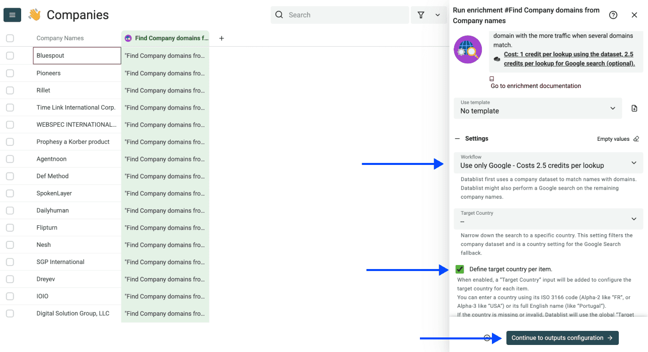 Three Methods Find Websites From Company Names - Google Workflow