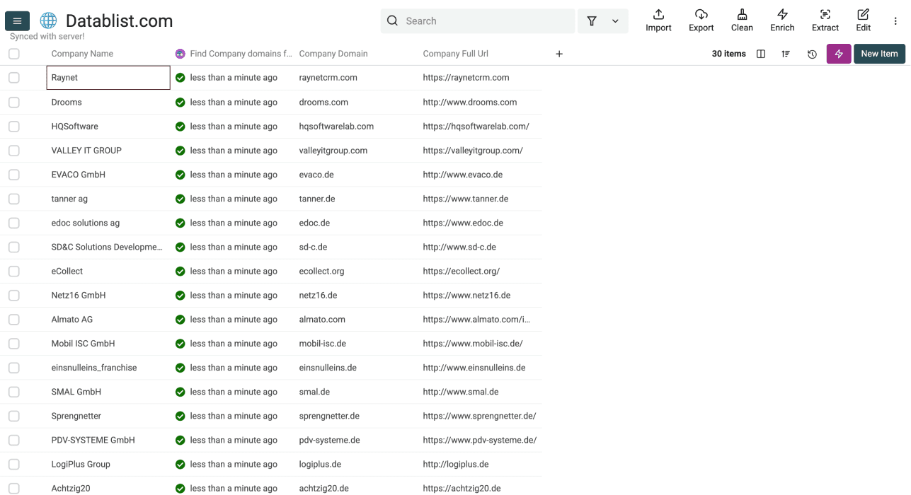 Three Methods Find Websites From Company Names - Results