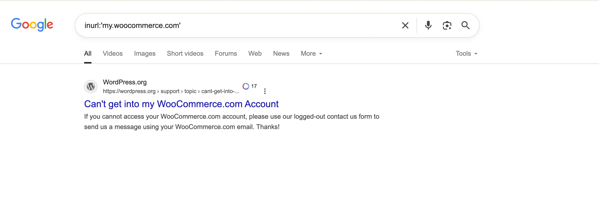 Google operator failed as well