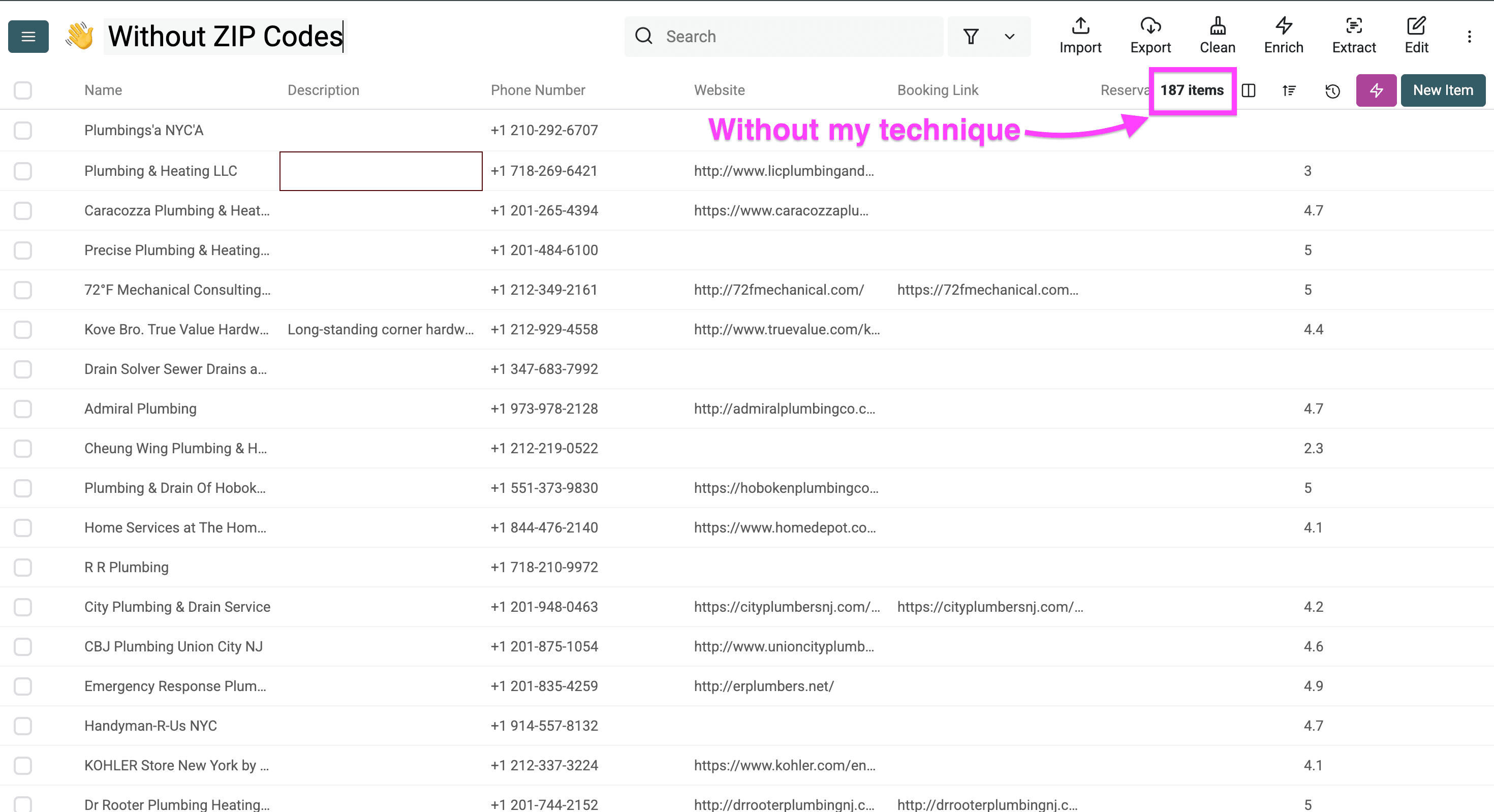 Limited search because of not using ZIP codes with the Google Maps scraper