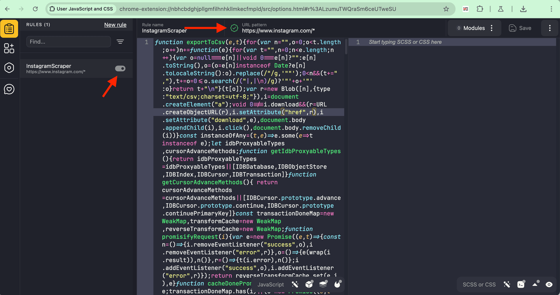 Configuración del snippet