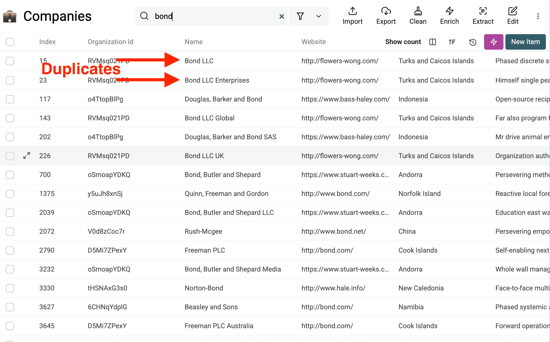 Review imported data and properties