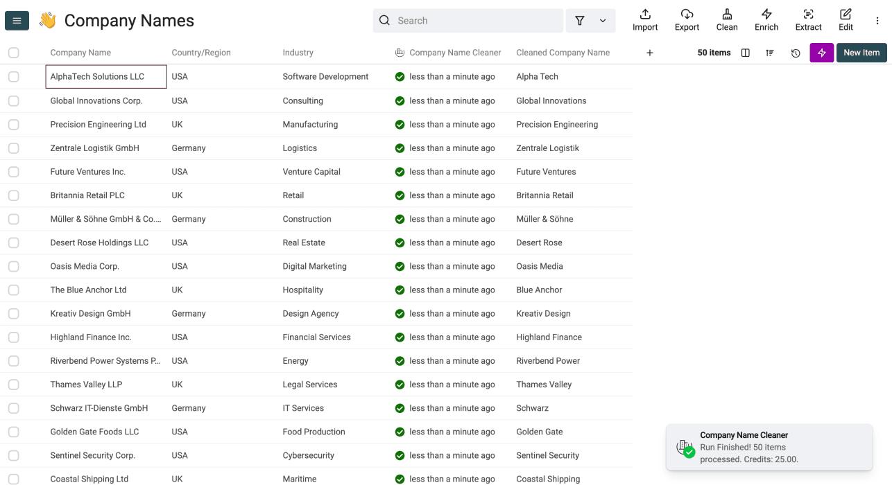How To Normalize Company Names For Cold Outreach - Results